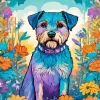 Schnauzer In Flowers Diamond Painting