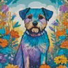 Schnauzer In Flowers Diamond Painting