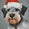 Schnauzer In Santa Hat Diamond Painting