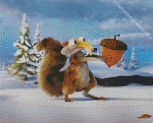 Scrat Ice Age Character Diamond Painting