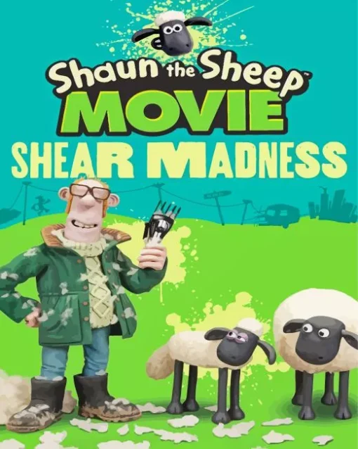 Shaun The Sheep Cartoon Poster Diamond Painting