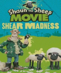 Shaun The Sheep Cartoon Poster Diamond Painting