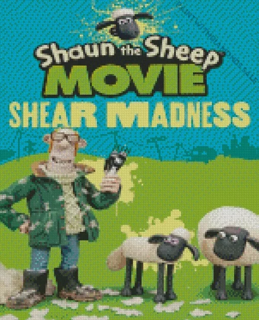 Shaun The Sheep Cartoon Poster Diamond Painting