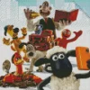 Shaun The Sheep Characters Selfie Diamond Painting