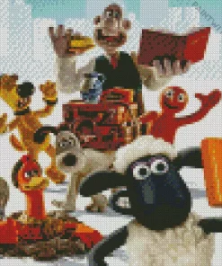 Shaun The Sheep Characters Selfie Diamond Painting