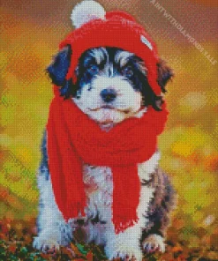 Sheepadoodle Puppy Diamond Painting