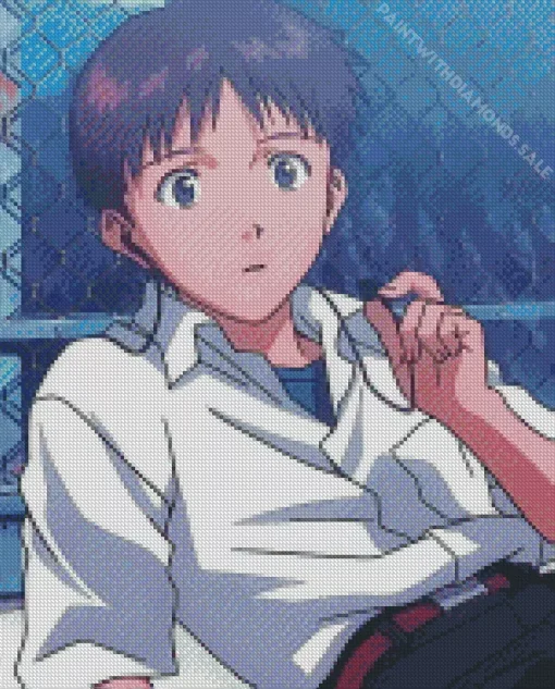 Shinji Ikari In Neon Genesis Evangelion Diamond Painting