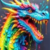 Splatter Rainbow Dragon Diamond Paintings