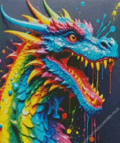 Splatter Rainbow Dragon Diamond Paints