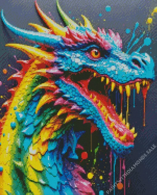 Splatter Rainbow Dragon Diamond Paints