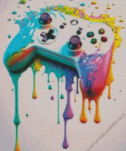 Splatter Gamepad Diamond Painting