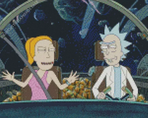 Summer Smith And Rick Sanchez Diamond With Numbers