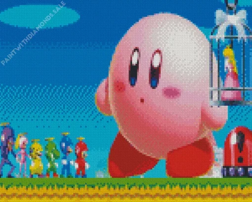 Super mario kirby Diamond With Numbers