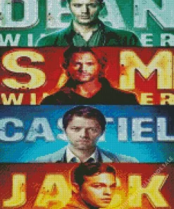 Supernatural Characters Diamond With Numbers