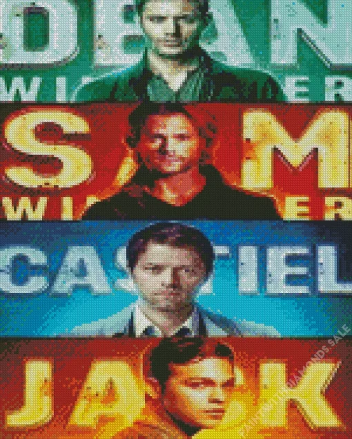 Supernatural Characters Diamond With Numbers