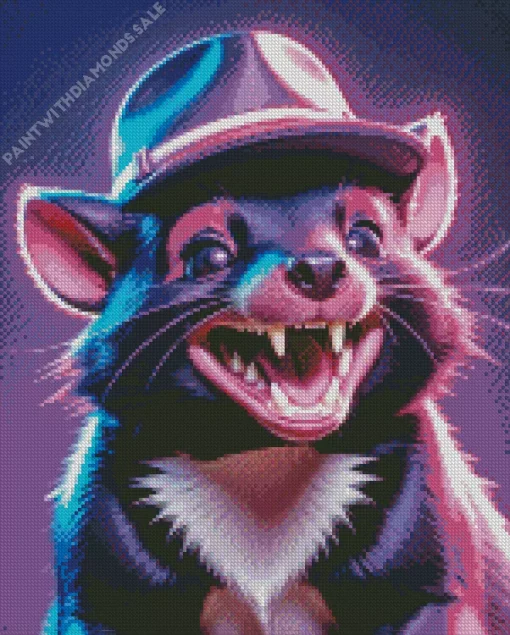 Tasmanian Devil In A Hat Diamond Painting