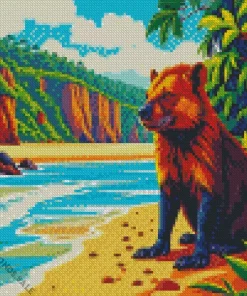 Tasmanian Devil In The Beach Diamond Painting