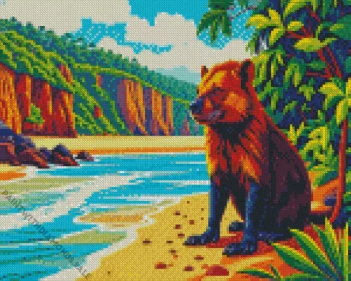 Tasmanian Devil In The Beach Diamond Painting