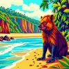 Tasmanian Devil In The Beach Diamond Painting