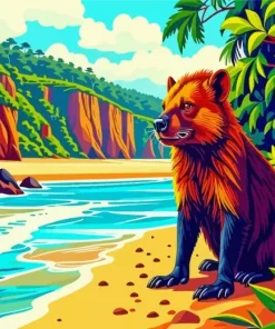 Tasmanian Devil In The Beach Diamond Painting