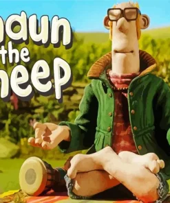 The Farmer Shaun The Sheep Diamond Painting