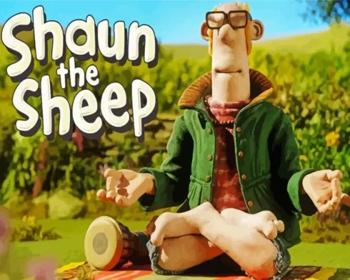 The Farmer Shaun The Sheep Diamond Painting