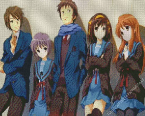 The Melancholy of Haruhi Suzumiya Characters Diamond Painting