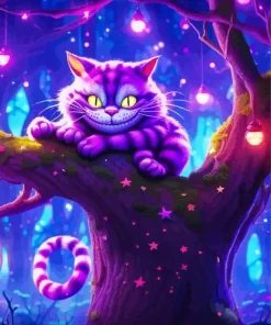 The cheshire cat on tree Diamond By Numbers