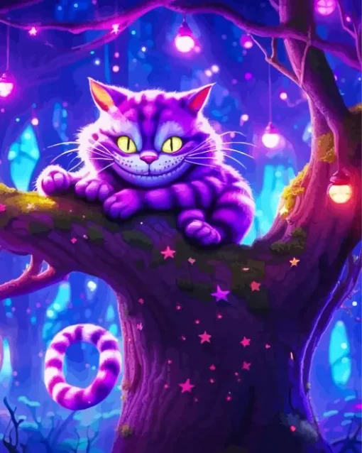 The cheshire cat on tree Diamond By Numbers