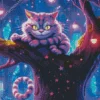 The cheshire cat on tree Diamond Paintings