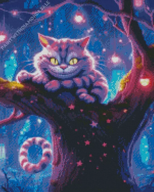 The cheshire cat on tree Diamond Paintings