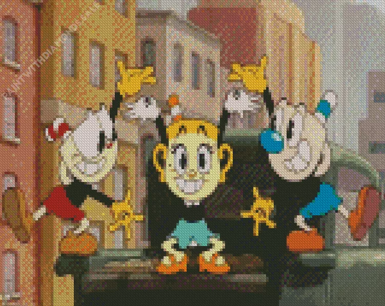 The cuphead show characters Diamond Dotz The Cuphead Show Characters Diamond Painting