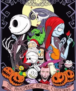 The nightmare before christmas Film Poster Diamond With Numbers