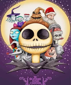 The nightmare before christmas poster Diamond With Numbers