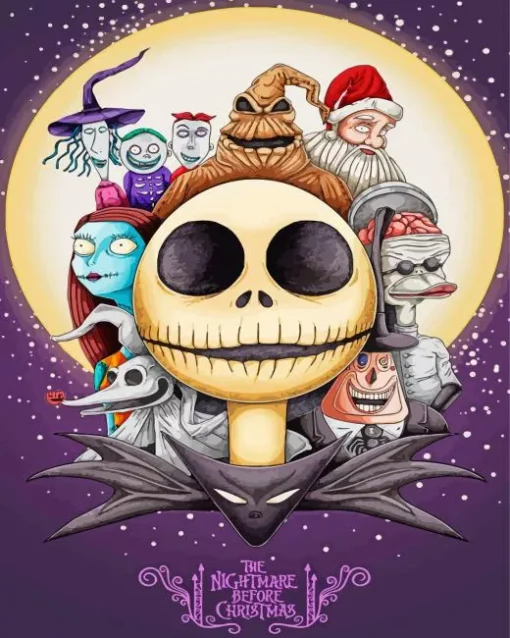 The nightmare before christmas poster Diamond With Numbers