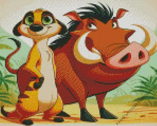 Timon And Pumbaa Diamond Painting