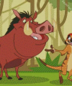 Timon And Pumbaa Animation Diamond Painting