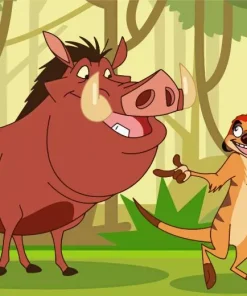 Timon And Pumbaa Animation Diamond Painting