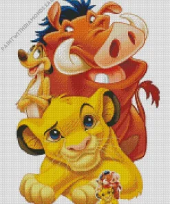 Timon And Pumbaa Cartoon Diamond Painting