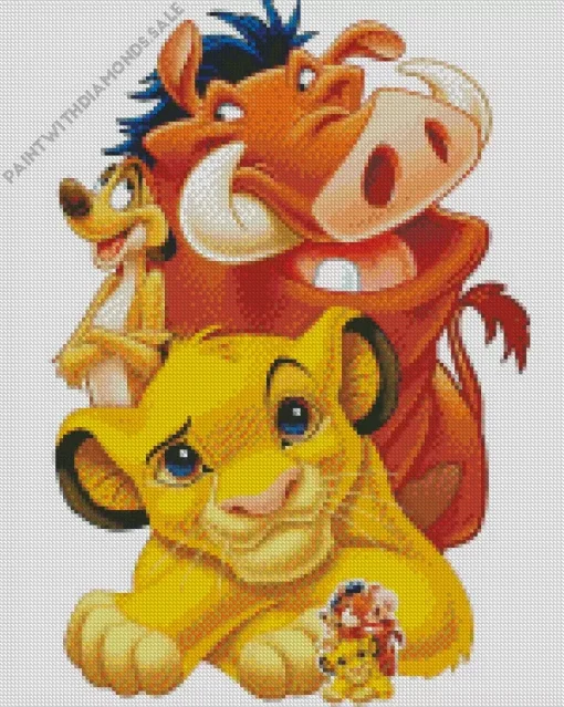 Timon And Pumbaa Cartoon Diamond Painting