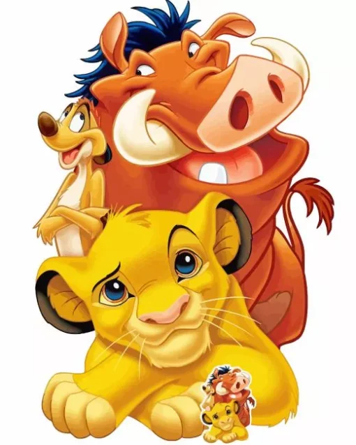 Timon And Pumbaa Cartoon Diamond Painting