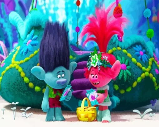 Trolls Holiday Cartoon Diamond Painting