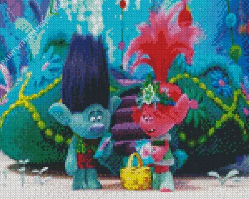 Trolls Holiday Cartoon Diamond Painting