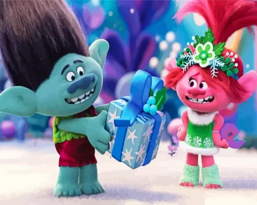 Trolls Holiday Characters Diamond Painting