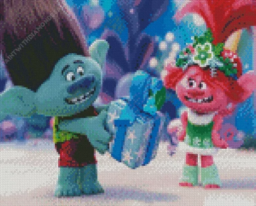 Trolls Holiday Characters Diamond Painting