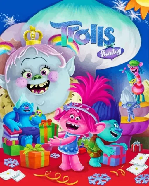 Trolls Holiday Poster Diamond Painting