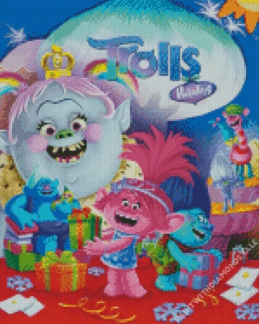 Trolls Holiday Poster Diamond Painting