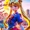 Usagi Tsukino Sailor Moon Character Diamond With Numbers