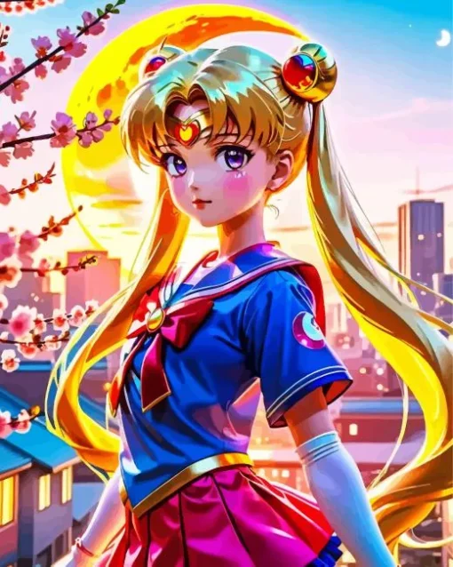 Usagi Tsukino Sailor Moon Character Diamond With Numbers