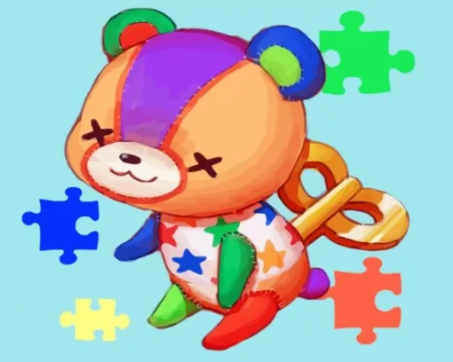 Animal Crossing Stitches Bear Art Diamond Painting